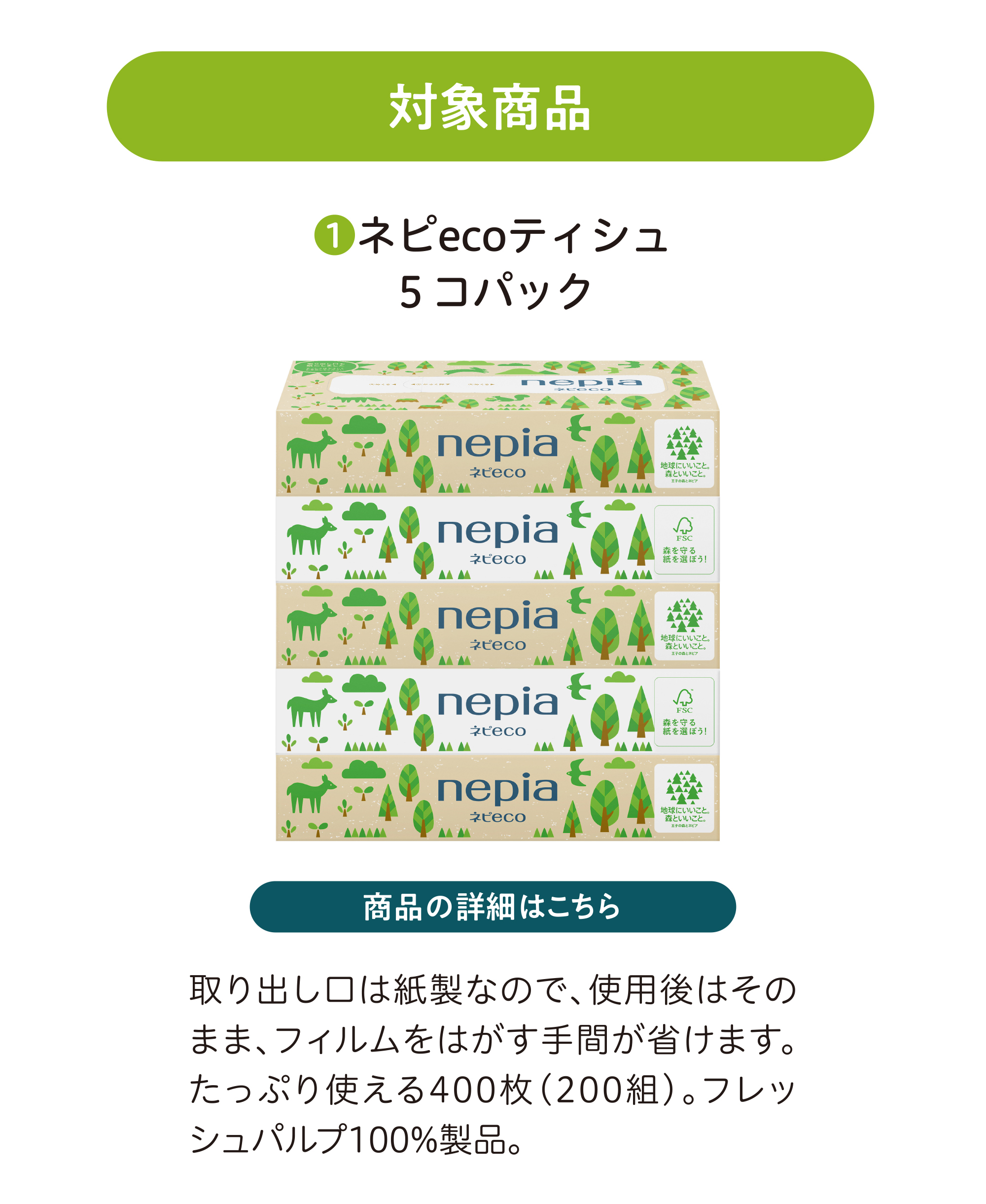 ネピecoティシュ5コパック